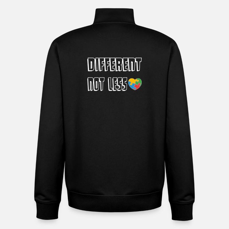 Be Different Heart Puzzle - Unisex Organic Zip Sweatshirt by Stanley/Stella - black