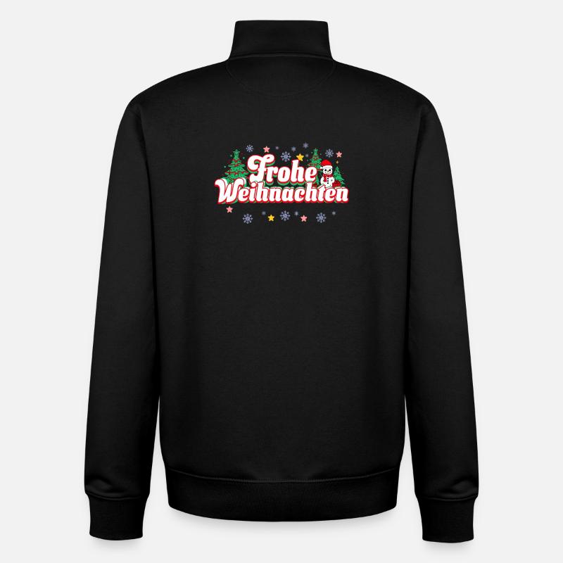Joyeux Noël - Sweat zippé unisexe en coton bio Stanley/Stella - noir