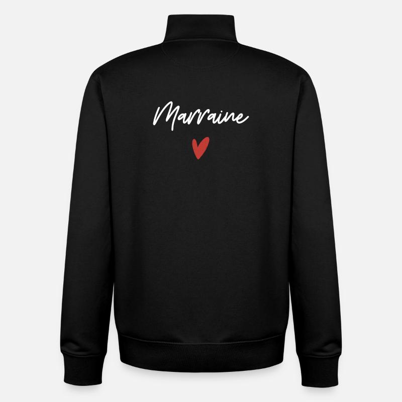Godmother heart gift idea - Unisex Organic Zip Sweatshirt by Stanley/Stella - black