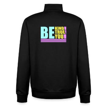 Be Kind Be True Be You Inspirierend Selbstliebe - Unisex Organic Zip Sweatshirt von Stanley/Stella - Schwarz - Hinten - AI Model Male 185 light (185cm)