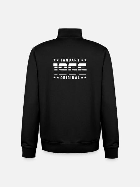 January 1966 Original Retrodesign | Birthday - Unisex Organic Zip Sweatshirt by Stanley/Stella - black