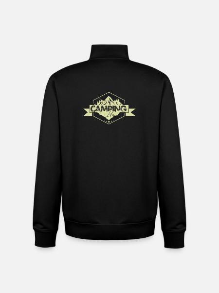 Bergcamping Naturpanorama Abzeichen - Unisex Organic Zip Sweatshirt von Stanley/Stella - Schwarz