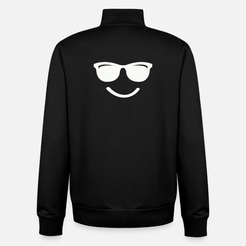 Smileface - Unisex Organic Zip Sweatshirt by Stanley/Stella - black