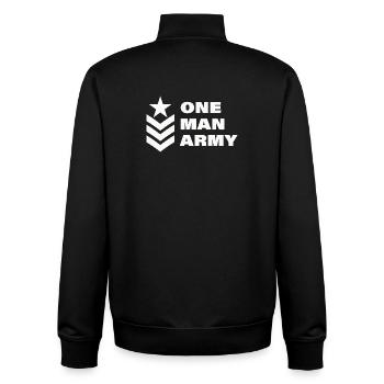 ONE MAN - Unisex Organic Zip Sweatshirt von Stanley/Stella - Schwarz - Hinten - AI Model Male 185 light (185cm)