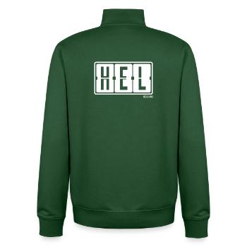 Helsinki HEL , City Souvenir T-Shirt, Hoodie, Cap - Unisex Organic Zip Sweatshirt von Stanley/Stella - Flaschengrün - Hinten - AI Model Male 185 dark (185cm)