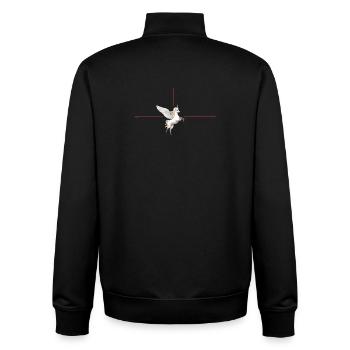 Winged unicorn in front of red lines - Unisex Organic Zip Sweatshirt by Stanley/Stella - black - Back - AI Model Male 185 light (185cm)