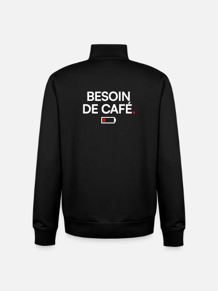 KAFFEEBEDARF | Kaffeehumor - Unisex Organic Zip Sweatshirt von Stanley/Stella - Schwarz