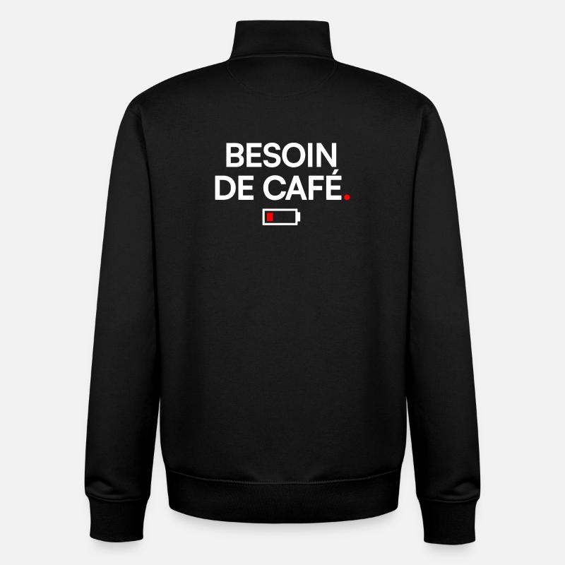 COFFEE NEED | Coffee Humor - Unisex Organic Zip Sweatshirt by Stanley/Stella - black