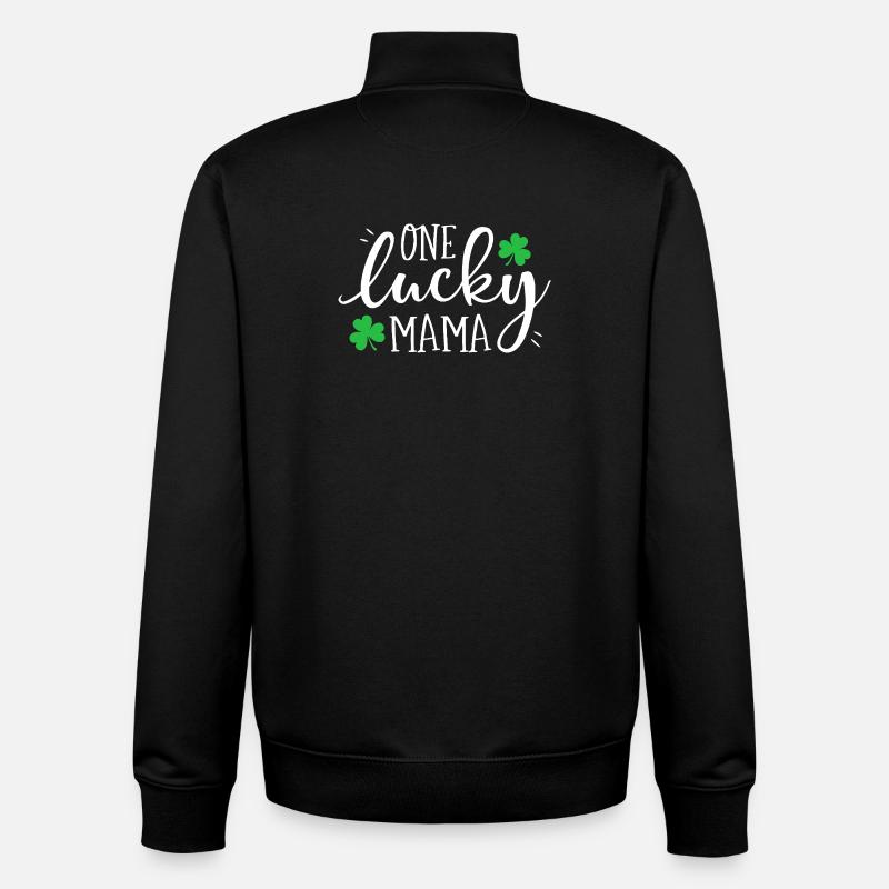 Un t-shirt Lucky Mama Clover - Sweat zippé unisexe en coton bio Stanley/Stella - noir