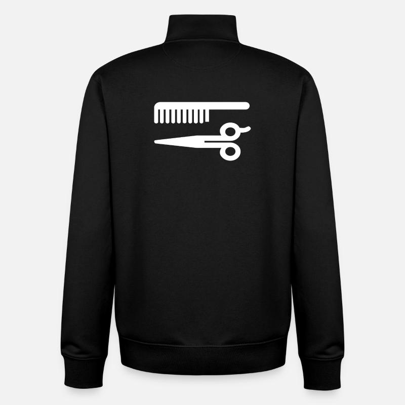 coiffeur - Sweat zippé unisexe en coton bio Stanley/Stella - noir