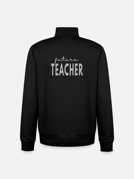 Future Teacher Funny Back To School Major - Unisex Organic Zip Sweatshirt by Stanley/Stella - black