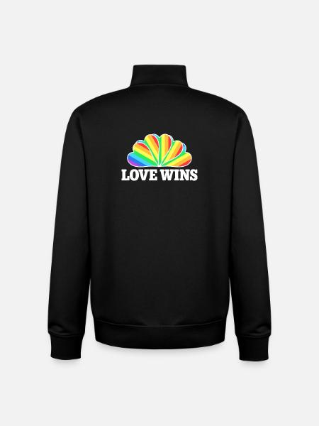 Love Wins - Rainbow Statement Design - Sweat zippé unisexe en coton bio Stanley/Stella - noir