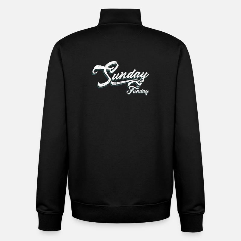 Sunday Funday Script Neon - Unisex Organic Zip Sweatshirt by Stanley/Stella - black