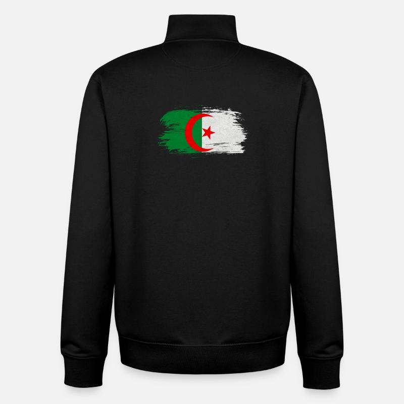 Algérie Drapeau vintage / Cadeau Alger - Sweat zippé unisexe en coton bio Stanley/Stella - noir