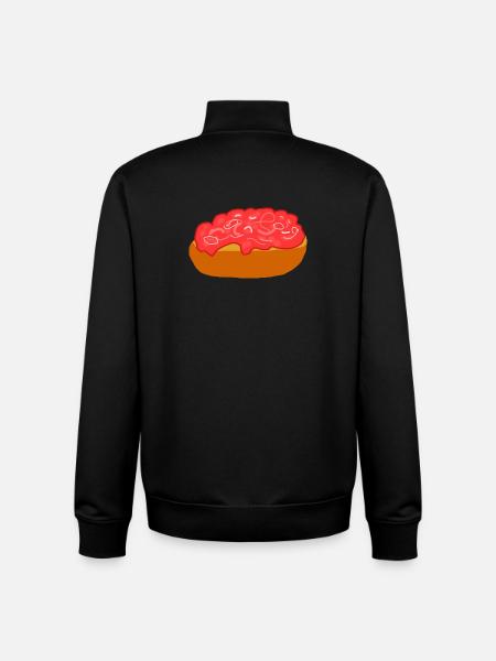 Mettbrötchen with onions - Unisex Organic Zip Sweatshirt by Stanley/Stella - black