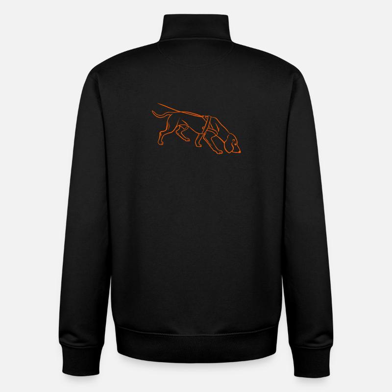 Chien de sueur en orange - Sweat zippé unisexe en coton bio Stanley/Stella - noir