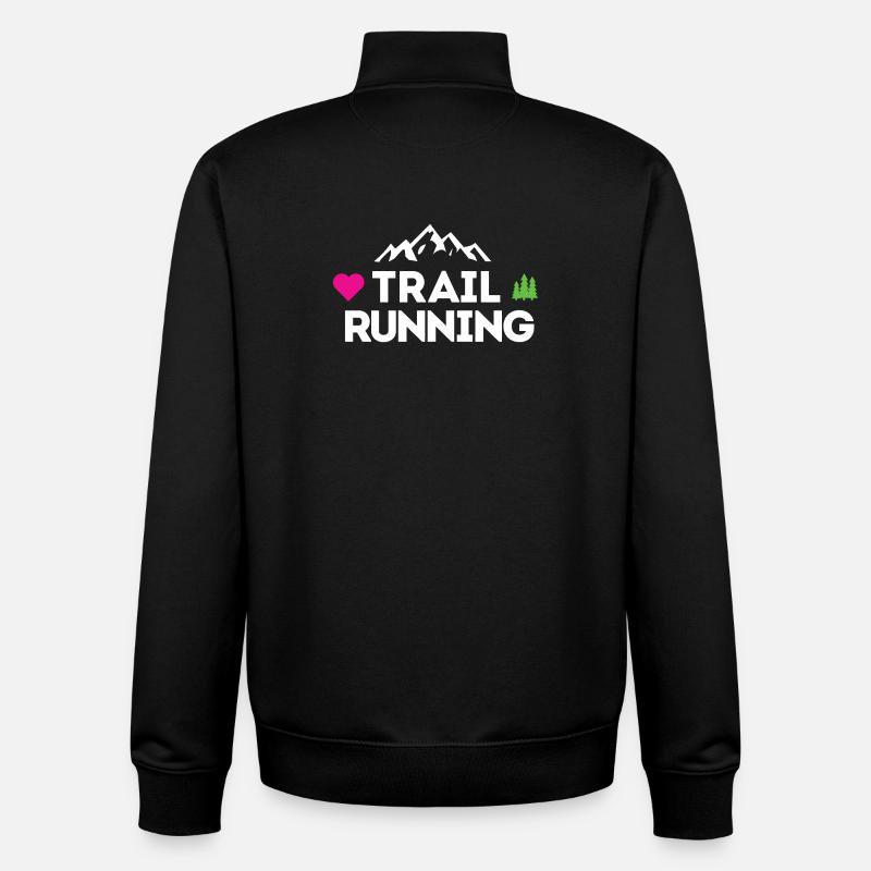 J’adore le Trail Running - Sweat zippé unisexe en coton bio Stanley/Stella - noir