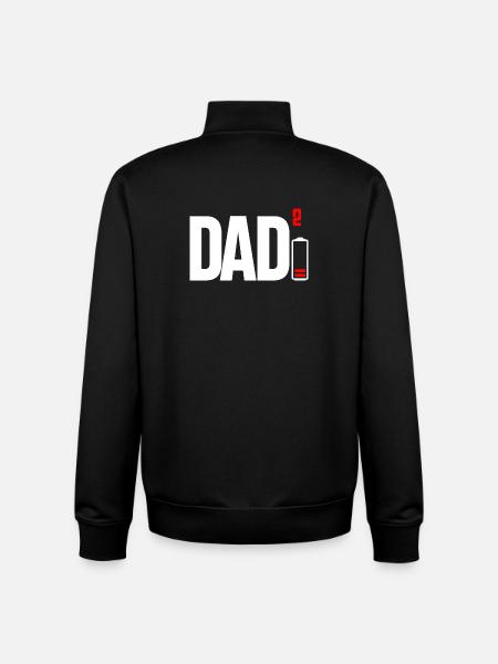 Dad Power Squared Battery Icon - Unisex Organic Zip Sweatshirt by Stanley/Stella - black