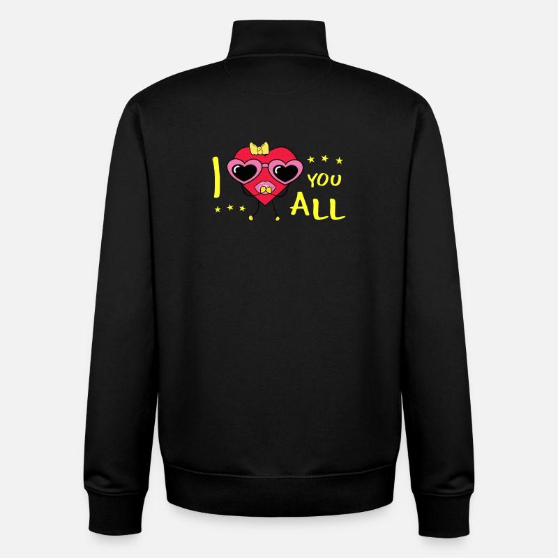 Je vous aime tous - Sweat zippé unisexe en coton bio Stanley/Stella - noir