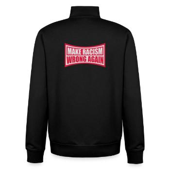 Rendre le racisme répréhensible - Sweat zippé unisexe en coton bio Stanley/Stella - noir - Dos - AI Model Male 185 light (185cm)