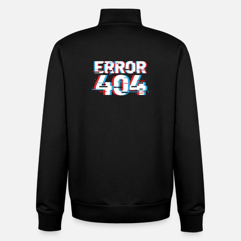 Fehler 404 Glitch - Unisex Organic Zip Sweatshirt von Stanley/Stella - Schwarz