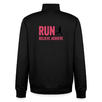 Marathon - Run. Believe. Achieve. - Unisex Organic Zip Sweatshirt by Stanley/Stella - black - Back - AI Model Male 185 light (185cm)