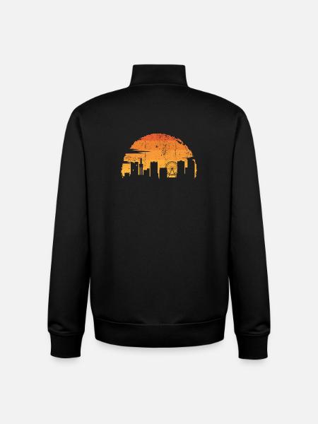 Sunset Skyline Silhouette - Unisex Organic Zip Sweatshirt by Stanley/Stella - black
