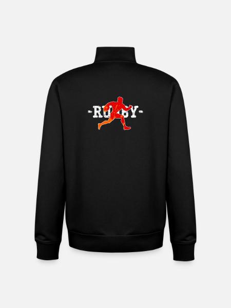 Rugby Player Gift - Unisex Organic Zip Sweatshirt by Stanley/Stella - black