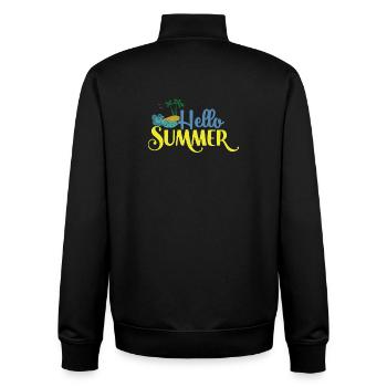 Hallo Summmer - Unisex Organic Zip Sweatshirt von Stanley/Stella - Schwarz - Hinten - AI Model Male 185 light (185cm)