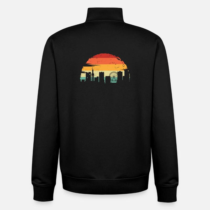 Sunset Skyline Gradient - Unisex Organic Zip Sweatshirt by Stanley/Stella - black