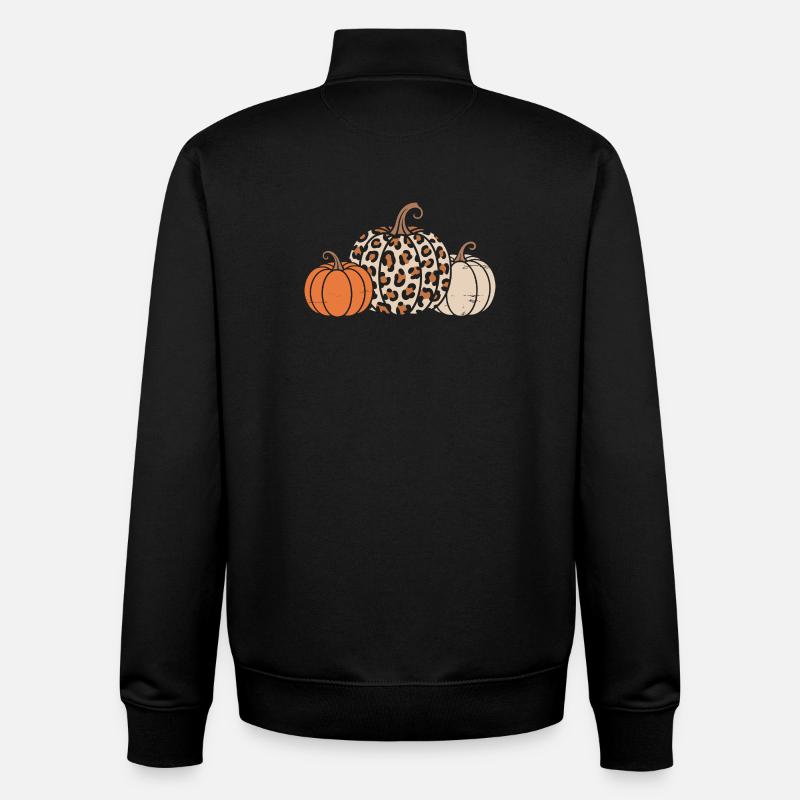 Pumpkins for Halloween - Unisex Organic Zip Sweatshirt by Stanley/Stella - black