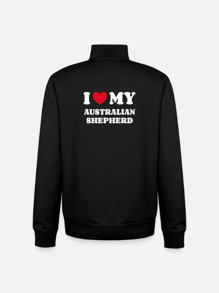 I Love my AUSTRALIAN SHEPHERD - Unisex Organic Zip Sweatshirt by Stanley/Stella - black