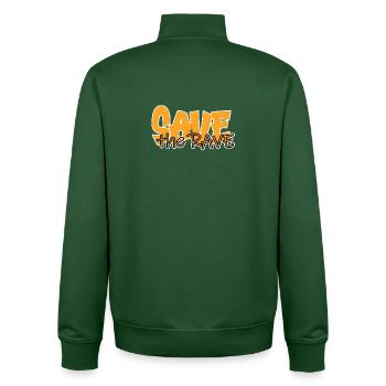 save the rave - Unisex Organic Zip Sweatshirt by Stanley/Stella - bottle green - Back - AI Model Male 185 dark (185cm)