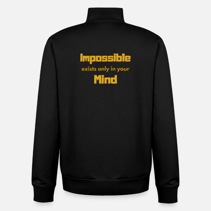 Impossible Mindset Typography - Unisex Organic Zip Sweatshirt by Stanley/Stella - black
