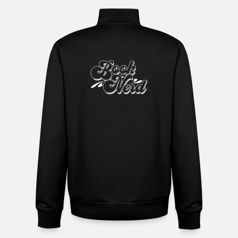 Brook Nerd Script Logo - Sweat zippé unisexe en coton bio Stanley/Stella - noir
