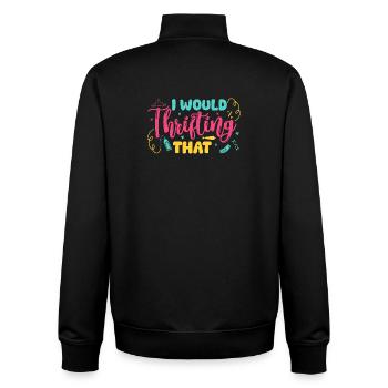 Thrift Shopper I Would Thrifting That Thrift Store - Unisex Organic Zip Sweatshirt von Stanley/Stella - Schwarz - Hinten - AI Model Male 185 light (185cm)