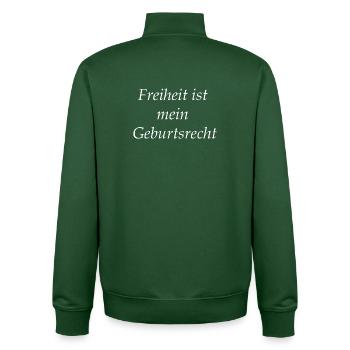 Freedom is my birthright - Unisex Organic Zip Sweatshirt by Stanley/Stella - bottle green - Back - AI Model Male 185 dark (185cm)