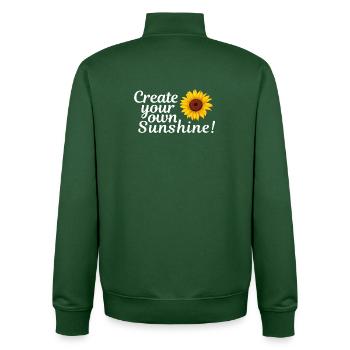 Sonnenblumen-Feeling: Deine eigene Sonne - Unisex Organic Zip Sweatshirt von Stanley/Stella - Flaschengrün - Hinten - AI Model Male 185 dark (185cm)