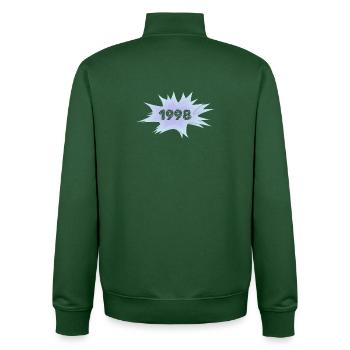 1998 - Unisex Organic Zip Sweatshirt von Stanley/Stella - Flaschengrün - Hinten - AI Model Male 185 dark (185cm)