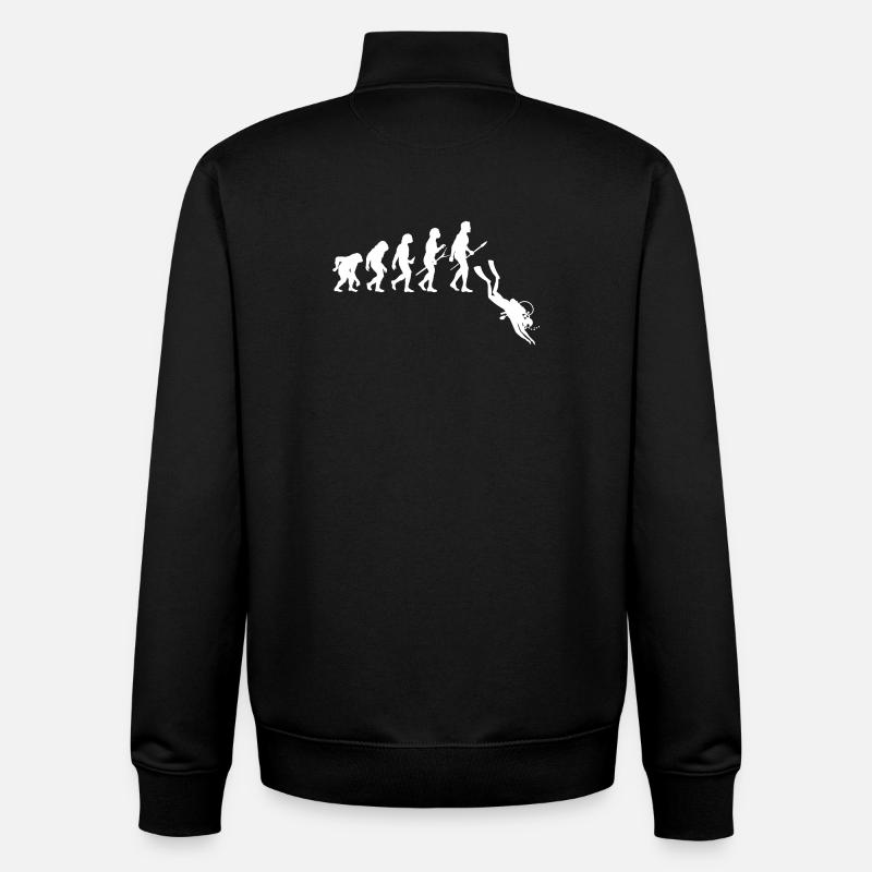 Évolution des plongeurs - Plongée - Sweat zippé unisexe en coton bio Stanley/Stella - noir