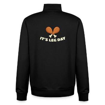 Leg Day Drumsticks Duo - Unisex Organic Zip Sweatshirt by Stanley/Stella - black - Back - AI Model Male 185 light (185cm)