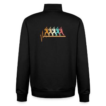 Cricket Heartbeat Retro Batsman Pulse Slogan - Sweat zippé unisexe en coton bio Stanley/Stella - noir - Dos - AI Model Male 185 light (185cm)