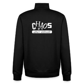Chaos, aber stilvoll - Unisex Organic Zip Sweatshirt von Stanley/Stella - Schwarz - Hinten - AI Model Male 185 light (185cm)