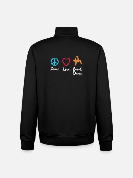 Frieden Liebe Breakdance - Unisex Organic Zip Sweatshirt von Stanley/Stella - Schwarz