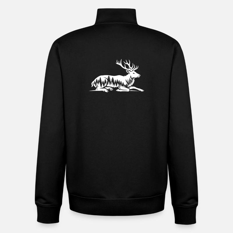  Hirsch - Unisex Organic Zip Sweatshirt von Stanley/Stella - Schwarz