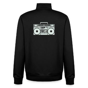 Ghetto Blaster Boombox Silhouette - Unisex Organic Zip Sweatshirt by Stanley/Stella - black - Back - AI Model Male 185 light (185cm)