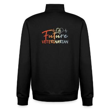 Futur vétérinaire - Sweat zippé unisexe en coton bio Stanley/Stella - noir - Dos - AI Model Male 185 light (185cm)