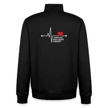 I Survived Open Heart Surgery - Unisex Organic Zip Sweatshirt by Stanley/Stella - black - Back - AI Model Male 185 light (185cm)