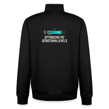 Serotonin Optimizing - Unisex Organic Zip Sweatshirt by Stanley/Stella - black - Back - AI Model Male 185 light (185cm)