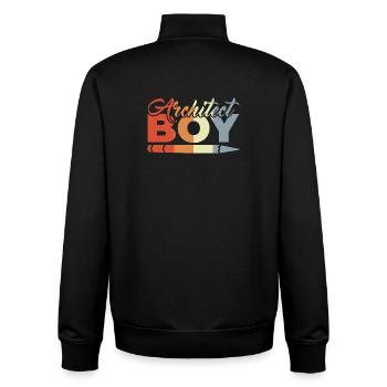 Funny Architect Kid - Unisex Organic Zip Sweatshirt by Stanley/Stella - black - Back - AI Model Male 185 light (185cm)